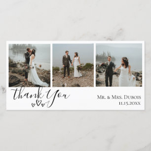 Die einfachen Herzen, die Foto Wedding sind, Dankeskarte