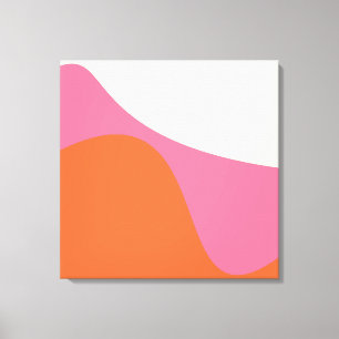Die einfachen Waves 4 in Rosa, Orange und Creme Leinwanddruck