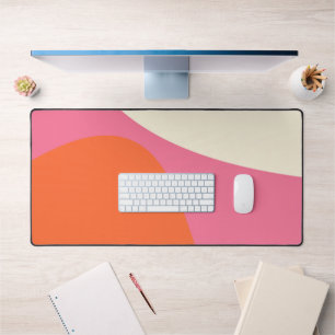 Die einfachen Waves 4 in Rosa, Orange und Creme Schreibtischunterlage