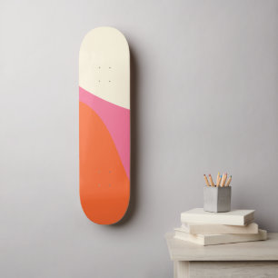 Die einfachen Waves 4 in Rosa, Orange und Creme Skateboard