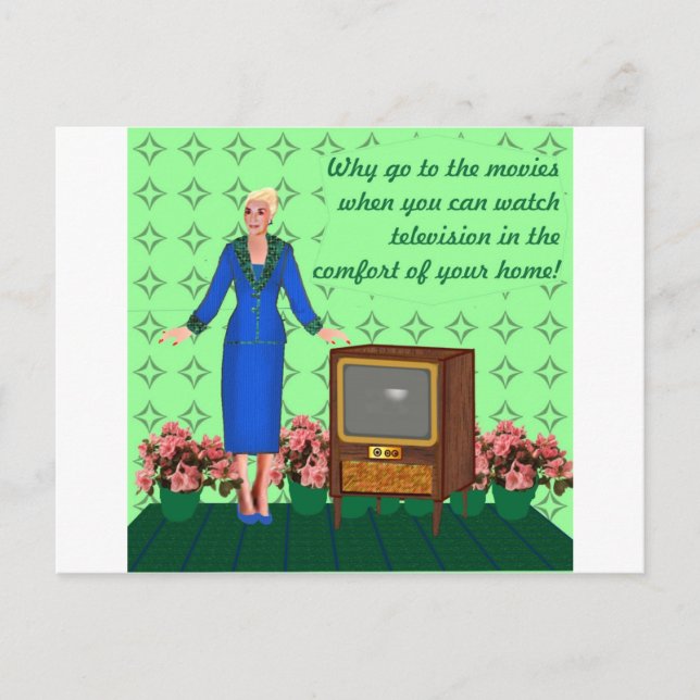 Die Einführung des Fernsehens Postkarte (Vorderseite)