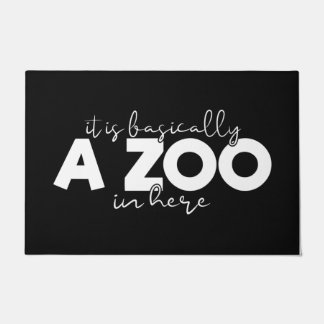 Die Eingangstüre ist im Grunde ein Zoo Schwarz-wei Fußmatte