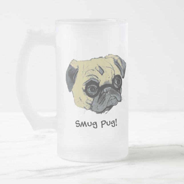 Die eingebildeter Mops-Hundemattierte Tasse (Links)