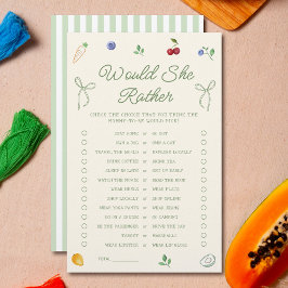 Die einheimische Babydusche würde eher ein Spiel s