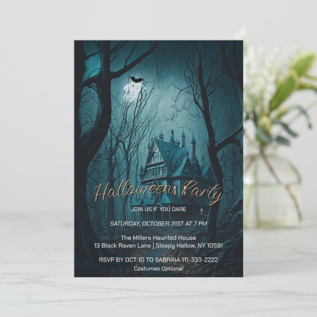 Die einladende Halloween-Party Einladung (Stehend Vorderseite)