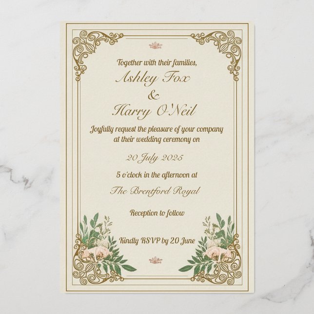 Die Einladung zu einer Zierhochzeit Blüht (Vorderseite)