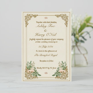 Die Einladung zu einer Zierhochzeit Blüht