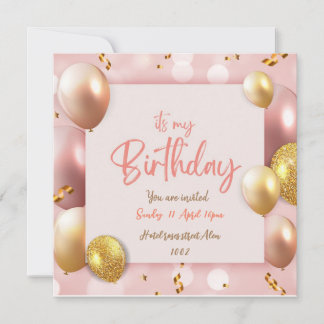 Die Einladung zu meiner Birthday Pink-Karte