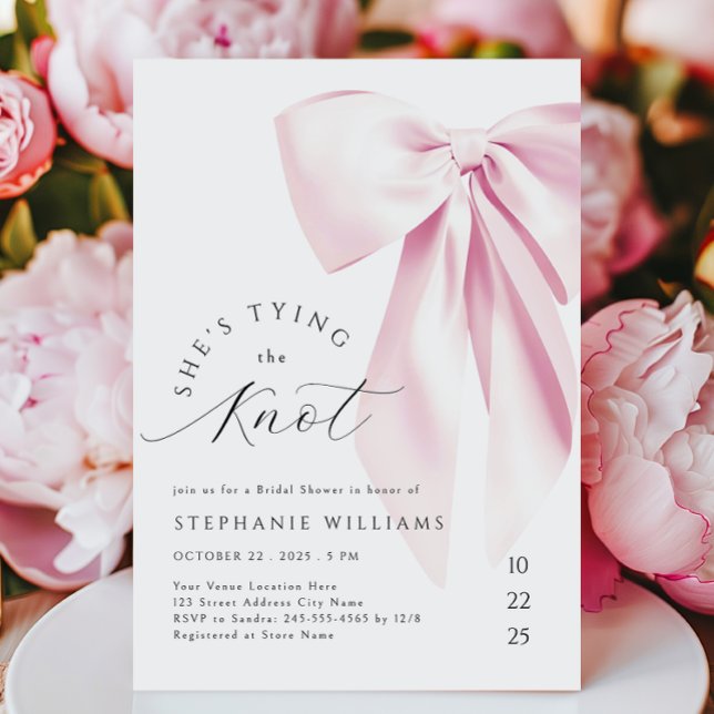 Die Einladung zur Brautdusche von Knot Pink Bow zu (Von Creator hochgeladen)