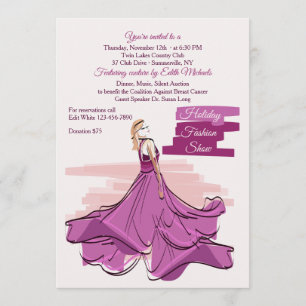 Die Einladung zur Violet Gown Modenschau