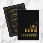 Die Einladungen der BIG 50 Black Gold Geburtstagsp<br><div class="desc">Mit einem Meilenstein 50. Geburtstagsparty? Bitte senden Sie uns eine Einladung, die Sie für Ihr Party begeistert. "Die BIG FIVE ohhhhh!" - in jedes Alter wechseln - vorne und auf der Rückseite in schicken Schriftzeichen Ihr Party. Ideal für jedes Alter, eine Überraschung oder nicht, einfach die Formulierung zu ändern, um...</div>