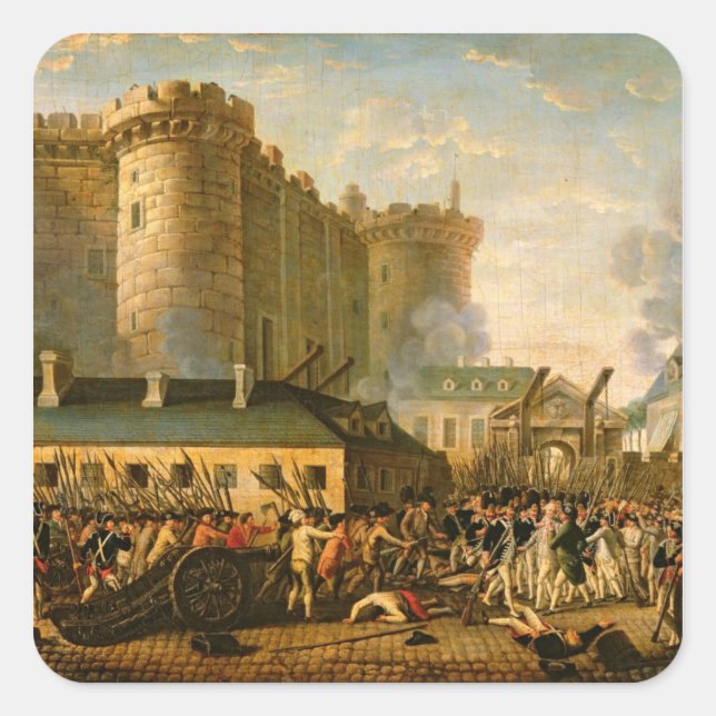 Die Einnahme der Bastille, 14. Juli 1789 Quadratischer Aufkleber (Vorderseite)