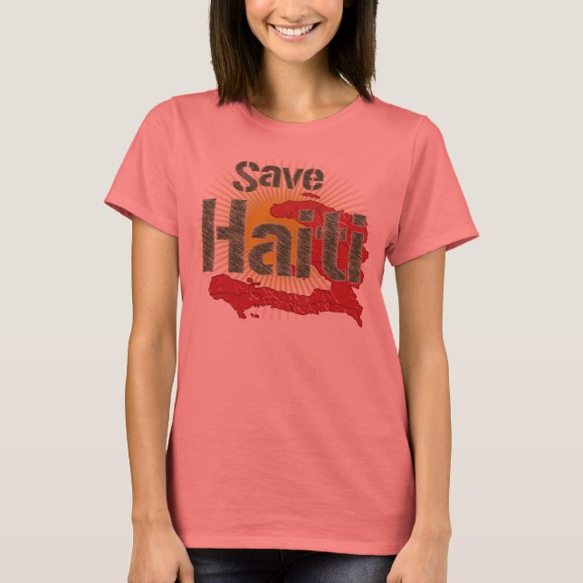Die Einnahmen gehen an RED CROSS - Rett Haiti (grü T-Shirt (Vorderseite)