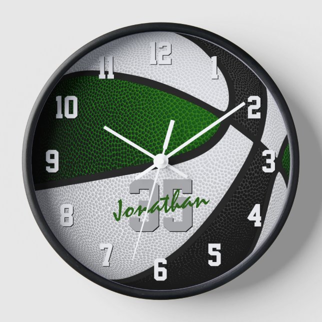 Die Einrichtung des schwarzen Basketballkorbs ist  Uhr (Vorderseite)