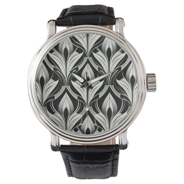 Die Einrichtung in Schwarz und Weiß Armbanduhr (Vorderseite)