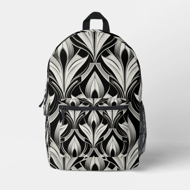 Die Einrichtung in Schwarz und Weiß Bedruckter Rucksack (Vorderseite)
