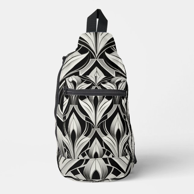 Die Einrichtung in Schwarz und Weiß Crossbody Bag (Vorderseite)