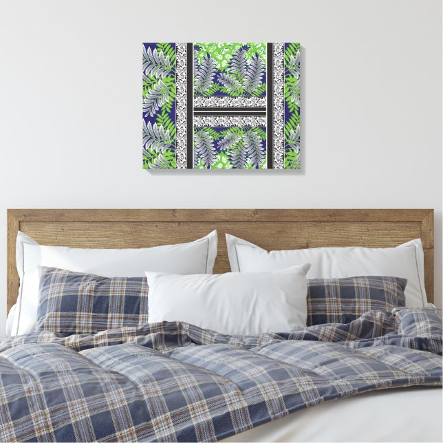 Die Einrichtung ist grün und lila. Leinwanddruck (Insitu (Schlafzimmer))