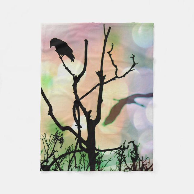 Die einsame Crow Fleece Blanket (Vorderseite)