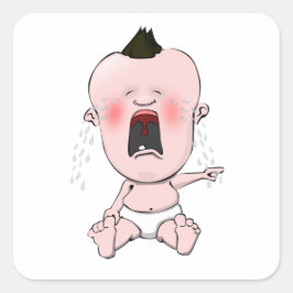 Die einsame Finger, die weint, Baby Quadratischer Aufkleber
