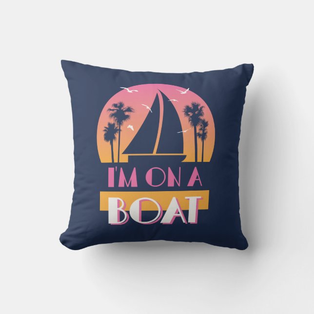 Die einsame Insel - ich bin auf einem Boot Kissen (Vorderseite)