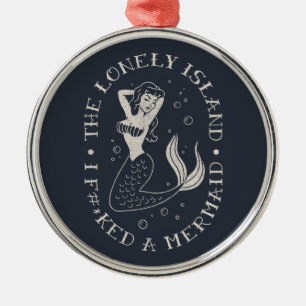 Die einsame Insel-Meerjungfrau Silbernes Ornament