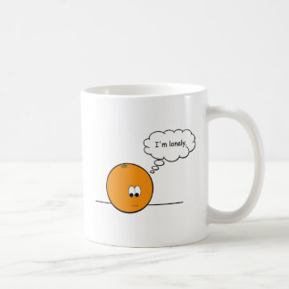 Die einsame Orange Kaffeetasse