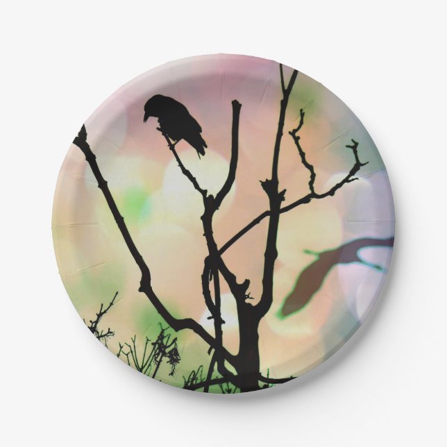 Die einsamen Crow Paper-Teller Pappteller (Vorderseite)