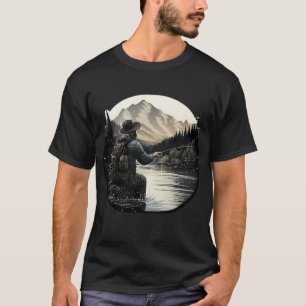 Die Einsamkeit eines Mannes beim Angeln am Fluss T-Shirt