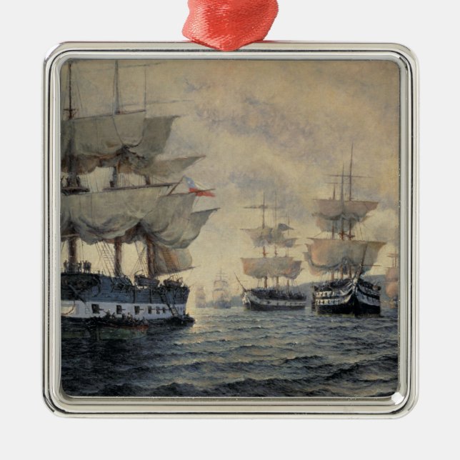 Die Einschiffung der befreienexpedition von PET Silbernes Ornament (Vorne)