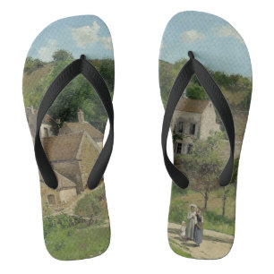Die Einsiedelei in Pontoise Camille Pissarro Flip Flops