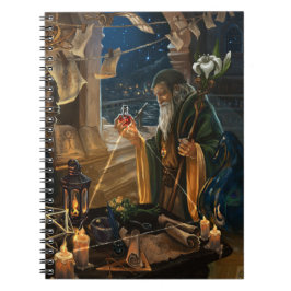 Die Einsiedler Tarotkarte - Fantasy-Magie-Kunst Notizblock