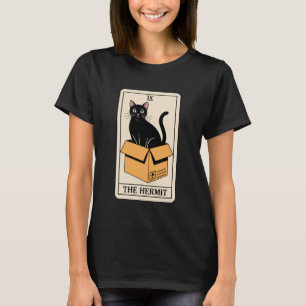 Die Einsiedler-Tarotkarte Katze in der Box Mystike T-Shirt