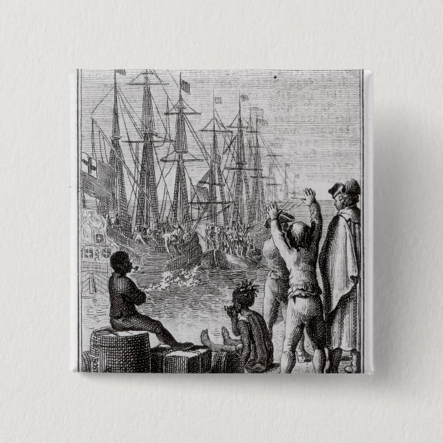 Die Einwohner von Boston-Wurf Button (Vorderseite)