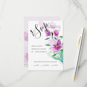 Die Einzigartigkeit der violett-rosa Aquarellkunst RSVP Karte