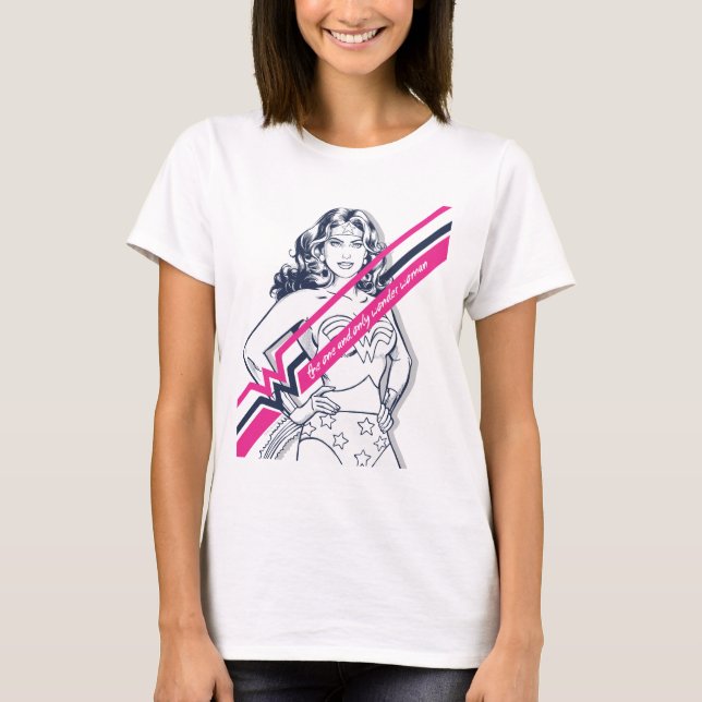 Die einzige und nur Wunder Frau Retro-Grafik T-Shirt (Vorderseite)