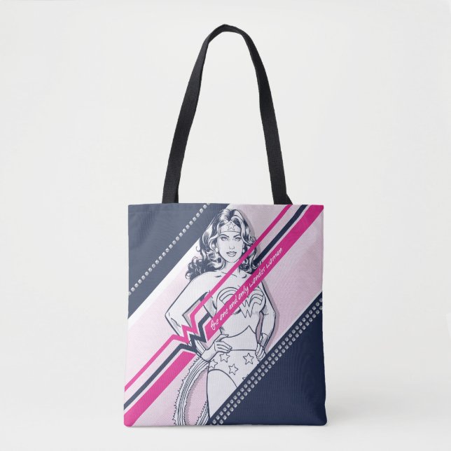 Die einzige und nur Wunder Frau Retro-Grafik Tasche (Vorderseite)
