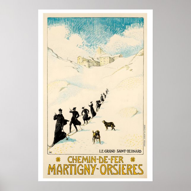 Die Eisenbahn über den Großen St. Bernhard Pass Poster (Vorne)