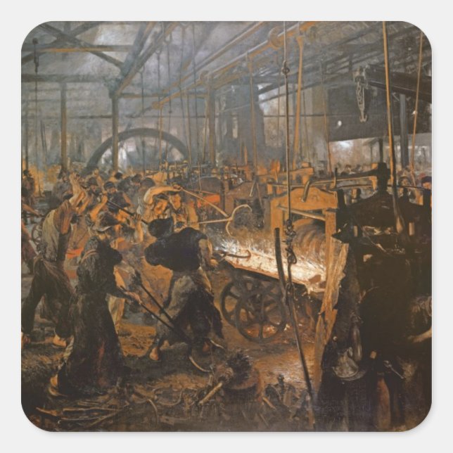 Die Eisenbahn von 1875 Quadratischer Aufkleber (Vorderseite)