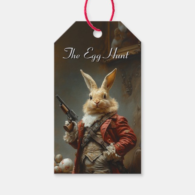 Die Eizelljagd, die Osterhasen-Jagd Geschenkanhänger (Vorderseite)