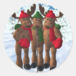 Die Elch-Brüder: Weihnachten Carol Runder Aufkleber
