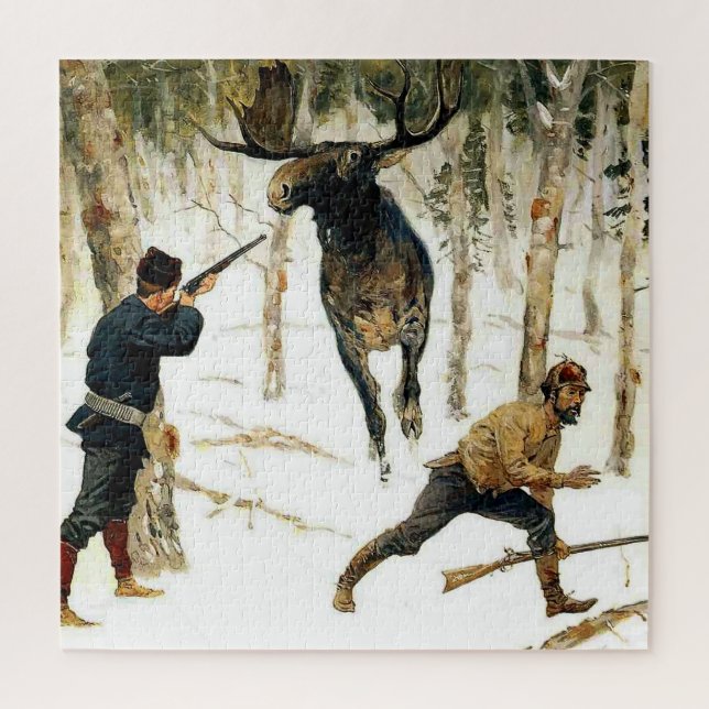 Die Elchjagd von Frederic Remington (Vertikal)