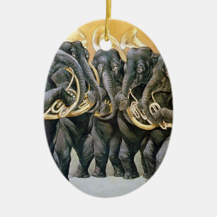 Die Elefanten-Blaskapelle Keramikornament