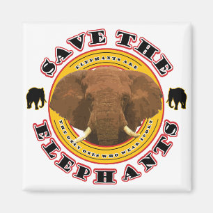 Die Elefanten gerettet Magnet