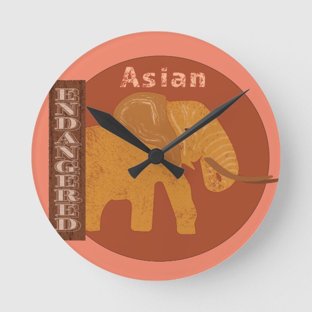 Die Elefanten gerettet Runde Wanduhr (Vorderseite)