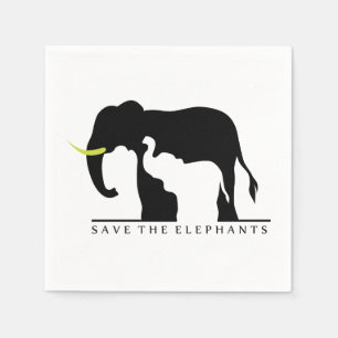 Die Elefanten gerettet Serviette
