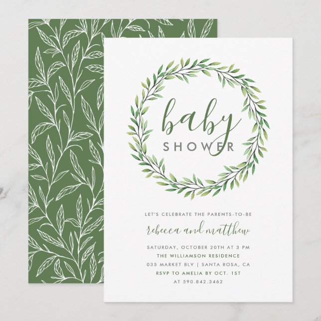 Die elegante Babyparty des Typografie-u. Einladung (Vorne/Hinten)