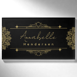 Die elegante Gold- und Black-Name-Markierung Namenschild