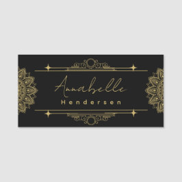 Die elegante Gold- und Black-Name-Markierung Namensschild