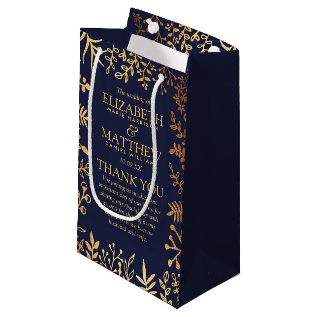 Die elegante Hochzeitskollektion der Marine und de Kleine Geschenktüte (Vorderseite Schrägansicht)
